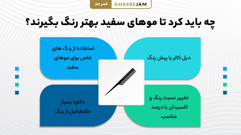 چرا سفیدی مو رنگ نمیگیره؟ 3 روشهای رنگ گرفتن بهتر موهای سفید